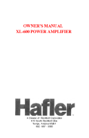 Hafler XL-600 - Owners Manual